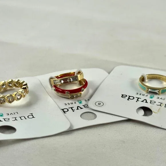 Stackable rings by Puravida. NWOT. On cards. All size 8 - Picture 1 of 6